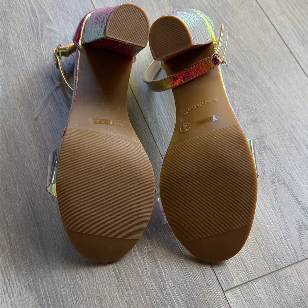 BAMBOO Multicolor Iridescent Heels
